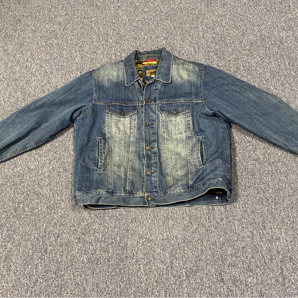 Austin Clothing Camo Lined “Roadster” Jean Jacket XXL